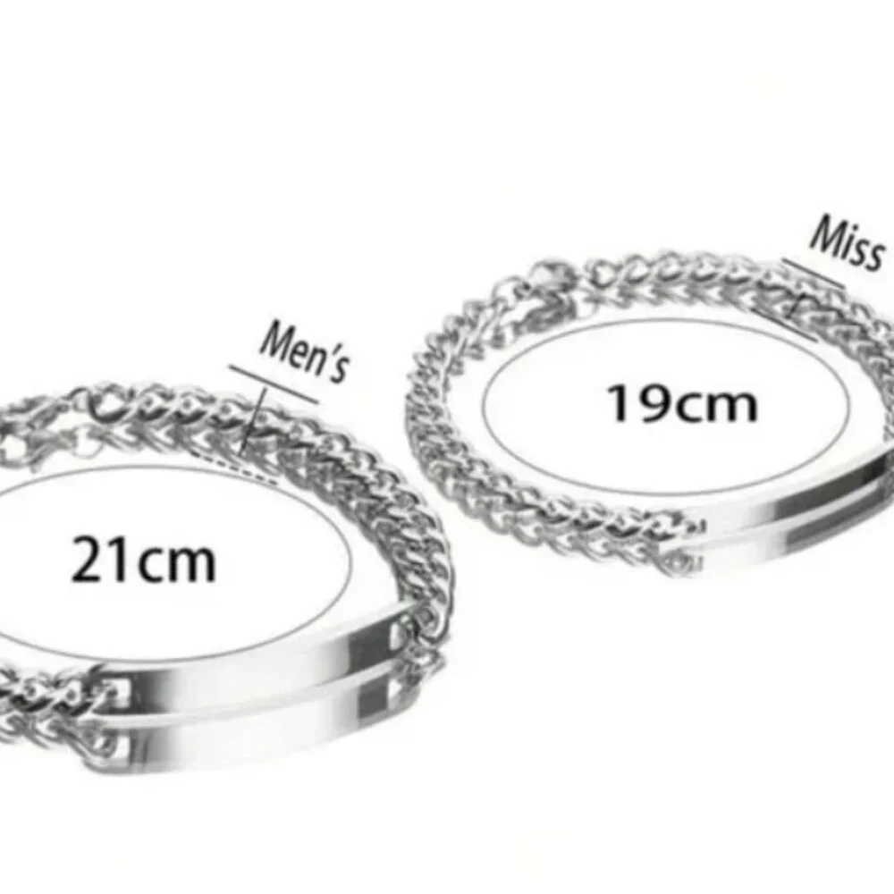 2 Set Titanium Steel Engraved 